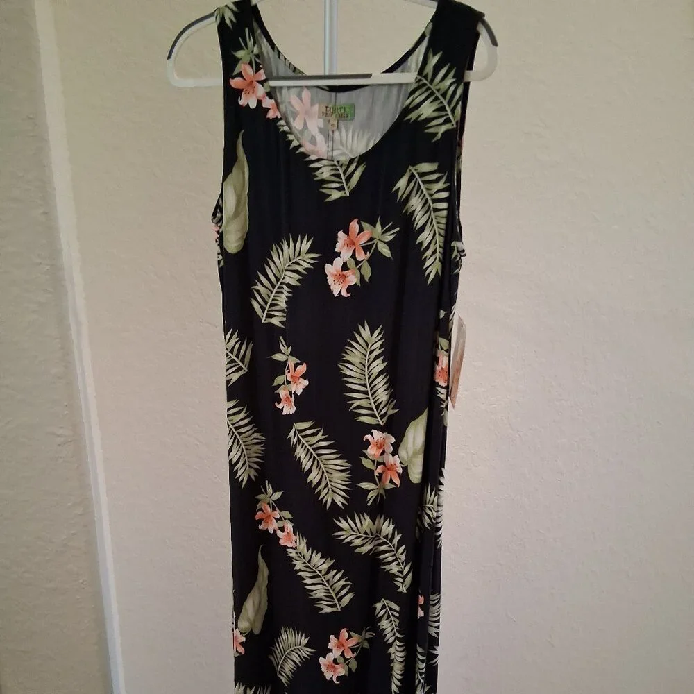 Tahiti Reef Club Vintage Hawaiian Tropical Jacket and Double Slit Dress Set - Picture 6 of 11